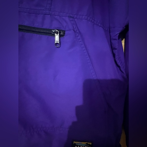 LL Bean Vintage Anorak Jacket Medium Purple Hooded raincoat - Picture 11 of 12